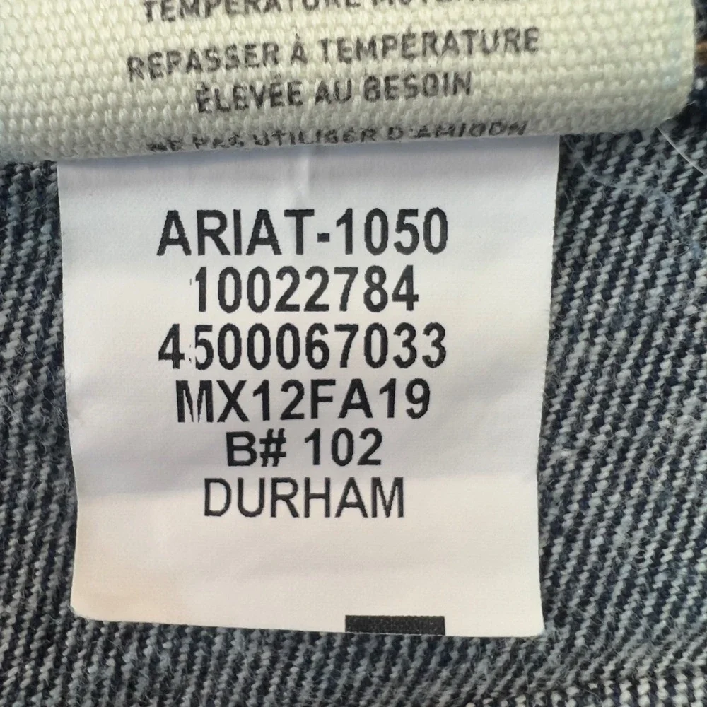 Ariat M5 Slim Straight Durham Jeans Mens 40x34 Dark‎ Wash Stretch Denim 10022784